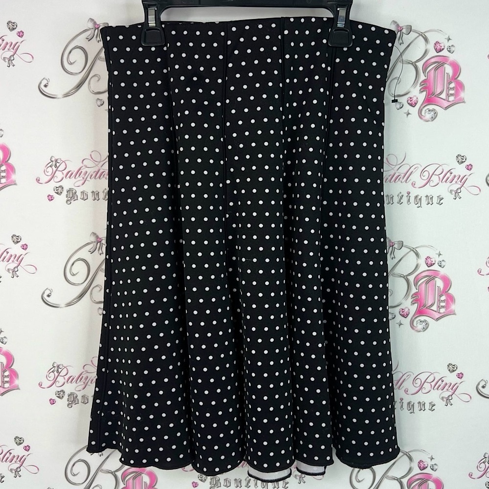 Ricki's skirt dotted flowy Black and White Polka Dot A-Line Skirt